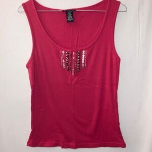 Apostrophe Pink Embellished Tank Top